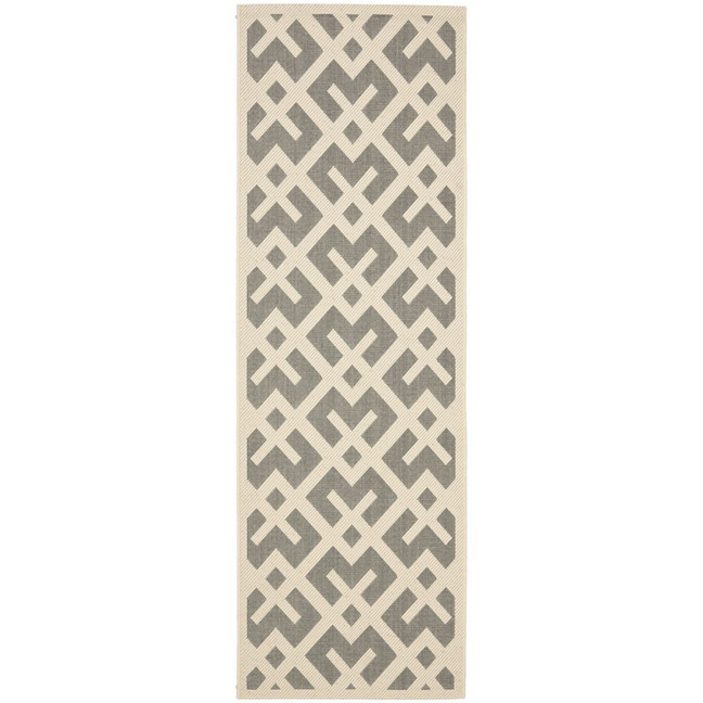 Courtyard Grey and Bone 2'3" x 14' Runner Outdoor Area Rug