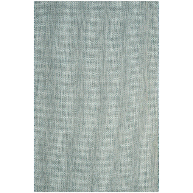 Courtyard Aqua and Gray 4' x 5'7" Outdoor Area Rug