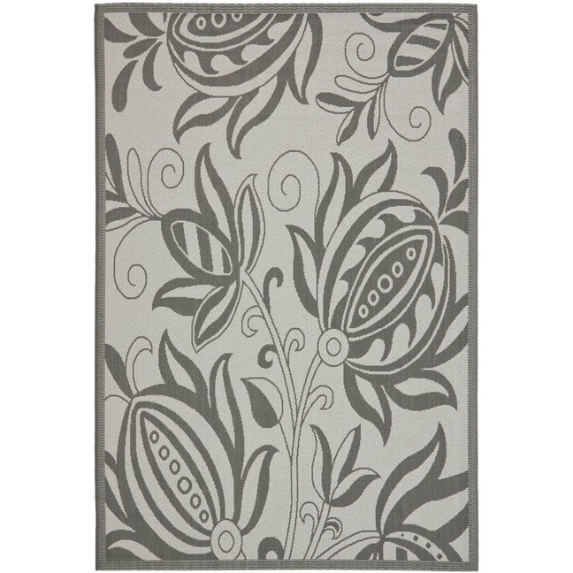 Courtyard Light Gray and Anthracite 5'3" x 7'7" Outdoor Area Rug
