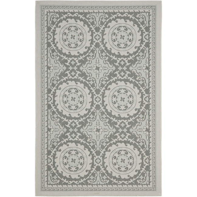 Courtyard Light Grey and Anthracite 2'3" x 6'7" Runner Outdoor Area Rug