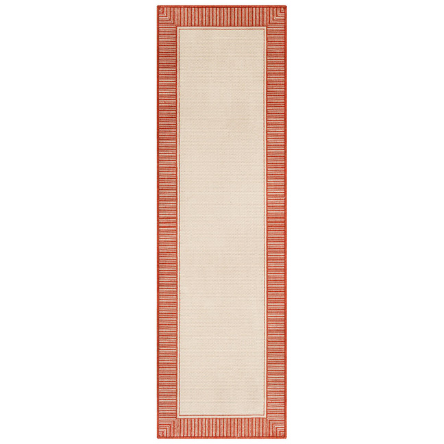 Alfresco ALF-9683 Burnt Orange 2'3" x 11'9" Runner Area Rug, Indoor/Outdoor
