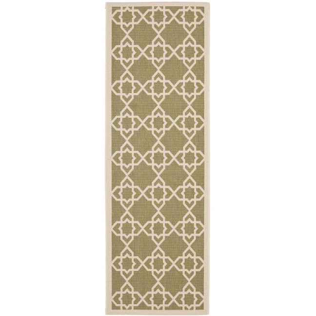 Courtyard Green and Beige 2'3" x 6'7" Runner Outdoor Area Rug
