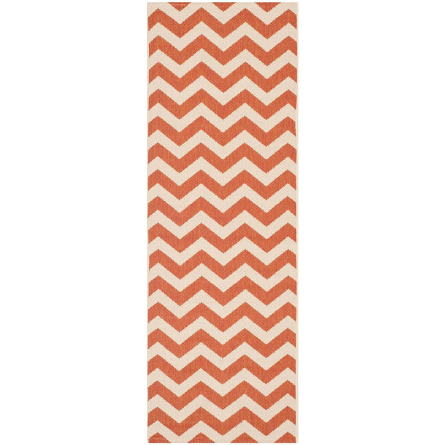 Courtyard Terracotta and Beige 2'3" x 10' Runner Outdoor Area Rug