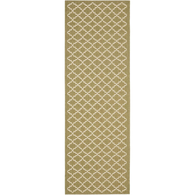 Courtyard Green and Beige 2'3" x 10' Sisal Weave Runner Outdoor Area Rug