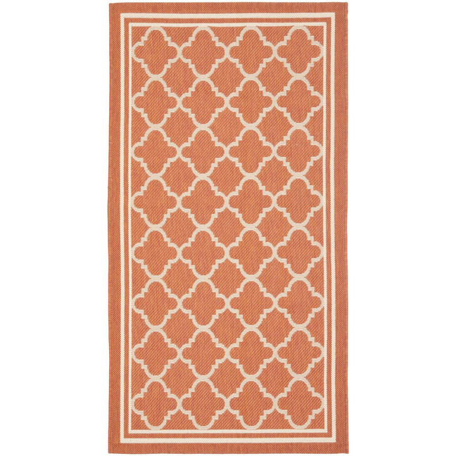 Courtyard Terracotta and Bone 2'7" x 5' Sisal Weave Outdoor Area Rug