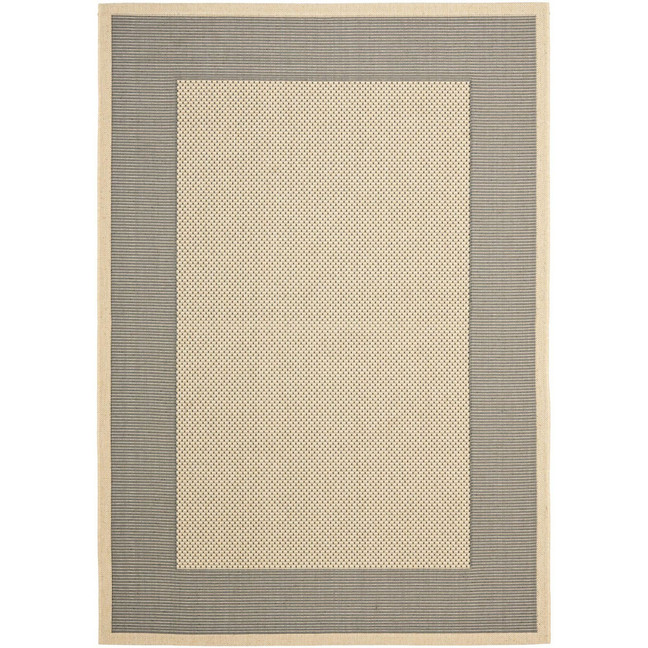 Courtyard Gray and Cream 4' x 5'7" Sisal Weave Outdoor Area Rug
