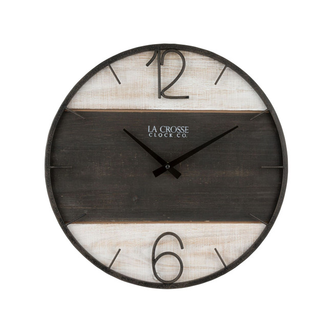 La Crosse Clock 16" Ironwood Wall Clock