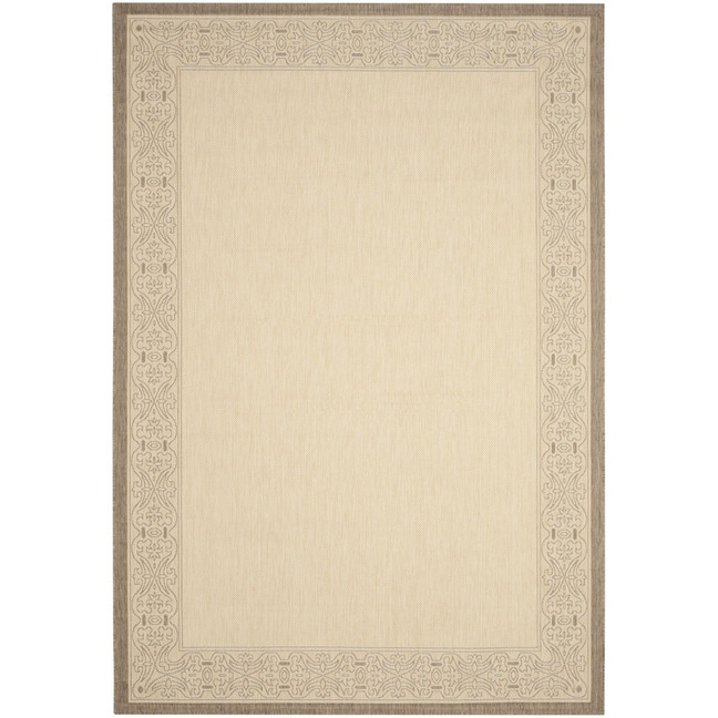 Courtyard Natural and Brown 6'7" x 6'7" Square Outdoor Area Rug