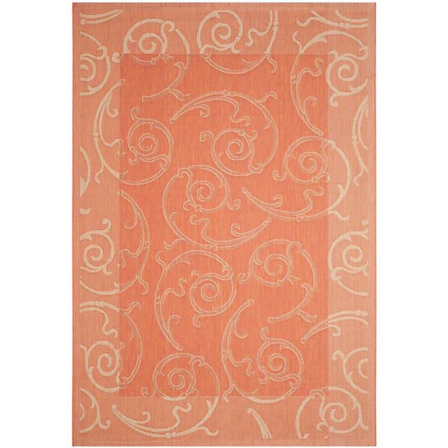 Courtyard Terracotta and Natural 2'3" x 14' Runner Outdoor Area Rug