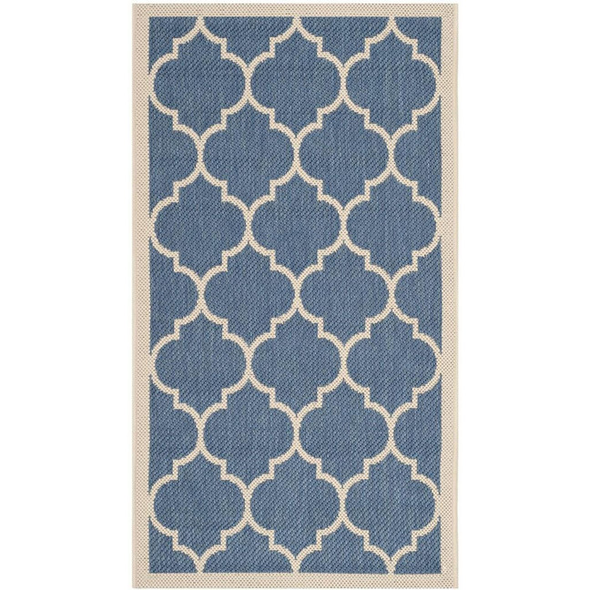 Courtyard Blue and Beige 2'7" x 5' Outdoor Area Rug