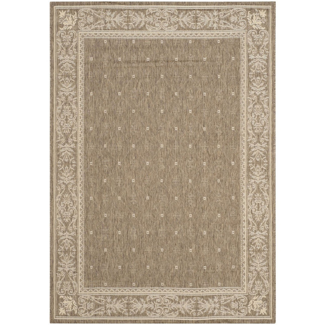 Courtyard Brown and Natural 6'7" x 6'7" Round Outdoor Area Rug