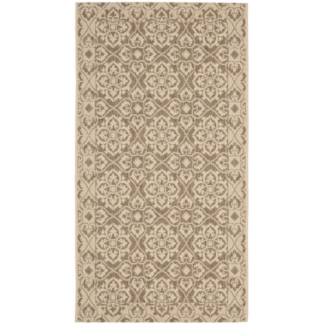 Courtyard Brown and Creme 2'7" x 5' Outdoor Area Rug