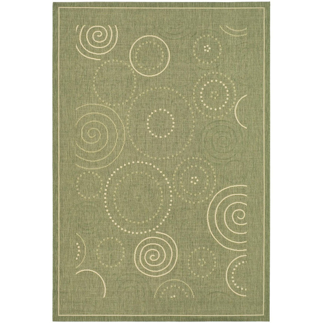 Courtyard Olive and Natural 2'7" x 5' Sisal Weave Outdoor Area Rug