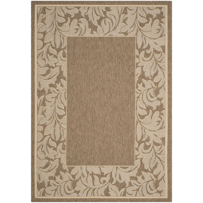 Courtyard Brown and Natural 4' x 5'7" Outdoor Area Rug