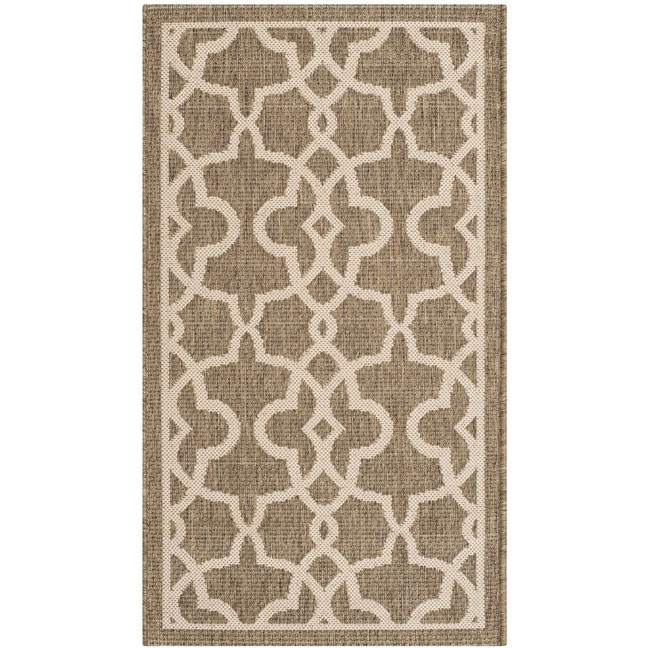 Courtyard Mocha and Beige 2'7" x 5' Outdoor Area Rug
