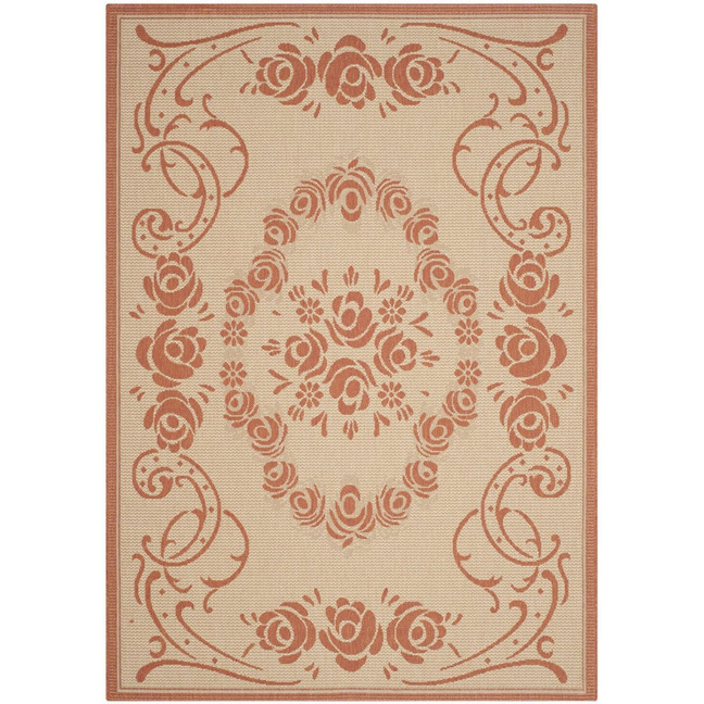 Courtyard Natural and Terra 4' x 5'7" Outdoor Area Rug