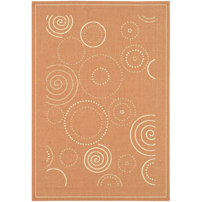 Courtyard Terracotta and Natural 8' x 11' Outdoor Area Rug