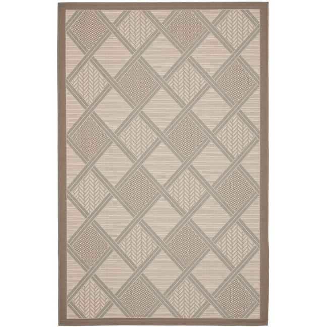 Courtyard Beige and Dark Beige 8' x 11' Outdoor Area Rug