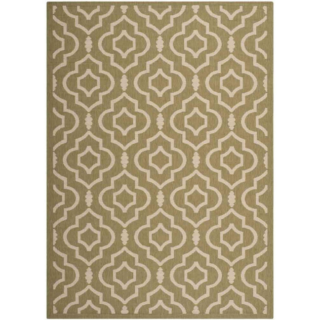 Courtyard Green and Beige 5'3" x 7'7" Sisal Weave Outdoor Area Rug