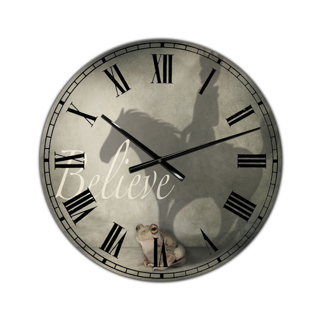 Believe Shadow II Large Cottage Wall Clock - 36" x 28" x 1"