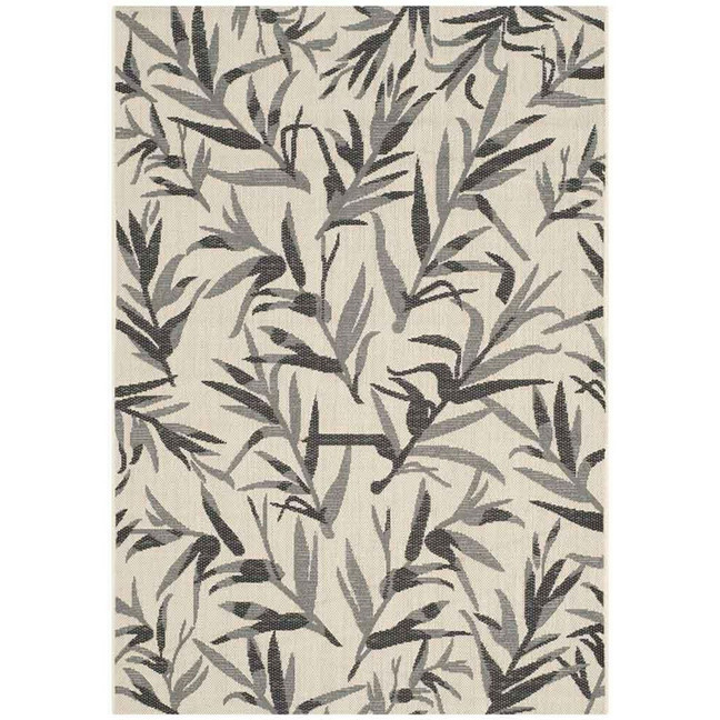 Courtyard Beige and Anthracite 5'3" x 7'7" Sisal Weave Outdoor Area Rug