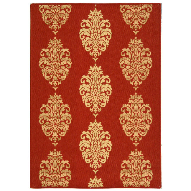 Courtyard Red and Natural 2' x 3'7" Outdoor Area Rug