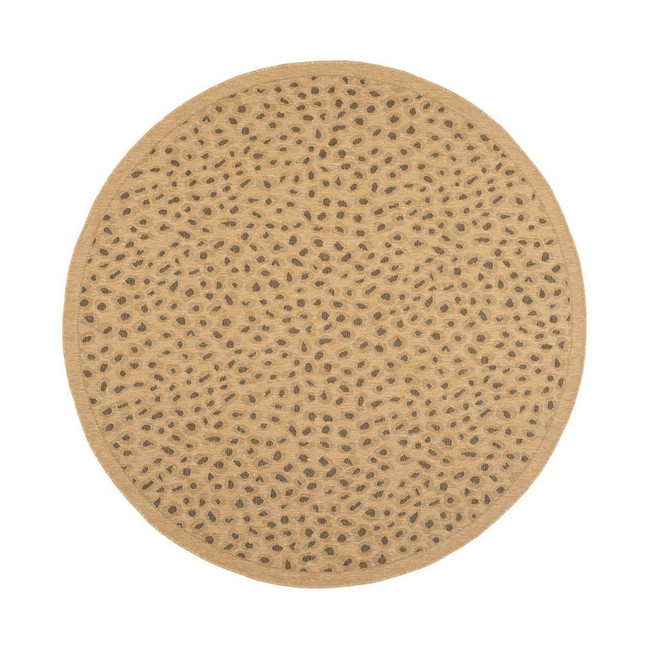 Courtyard Natural and Gold 6'7" x 6'7" Round Outdoor Area Rug