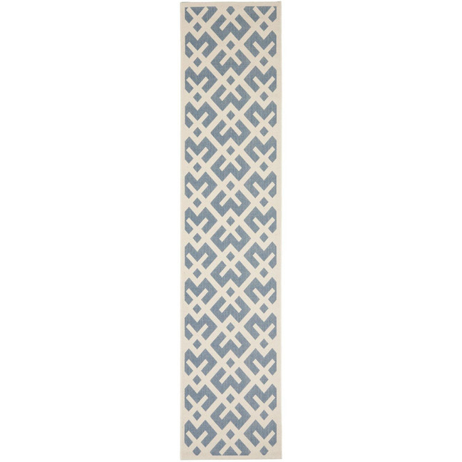 Courtyard Blue and Bone 2'7" x 5' Outdoor Area Rug