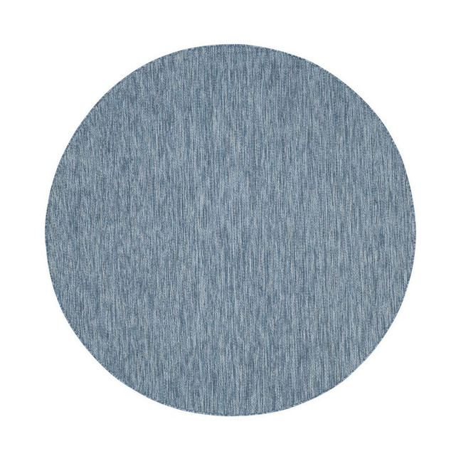 Courtyard Navy 6'7" x 6'7" Round Outdoor Area Rug