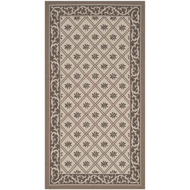 Courtyard Beige and Dark Beige 2'7" x 5' Sisal Weave Outdoor Area Rug
