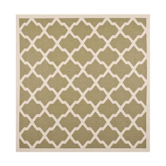 Courtyard Green and Beige 5'3" x 5'3" Sisal Weave Square Outdoor Area Rug
