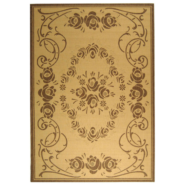 Courtyard Natural and Brown 8' x 11' Outdoor Area Rug