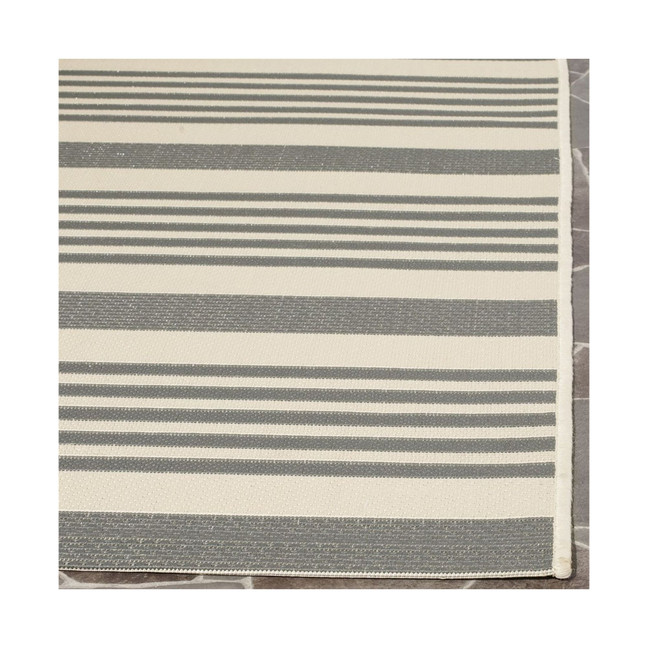 Courtyard Gray and Bone 4' x 5'7" Outdoor Area Rug