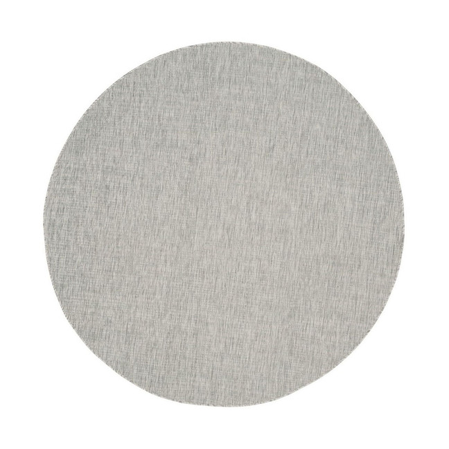 Courtyard Gray and Turquoise 6'7" x 6'7" Sisal Weave Round Outdoor Area Rug
