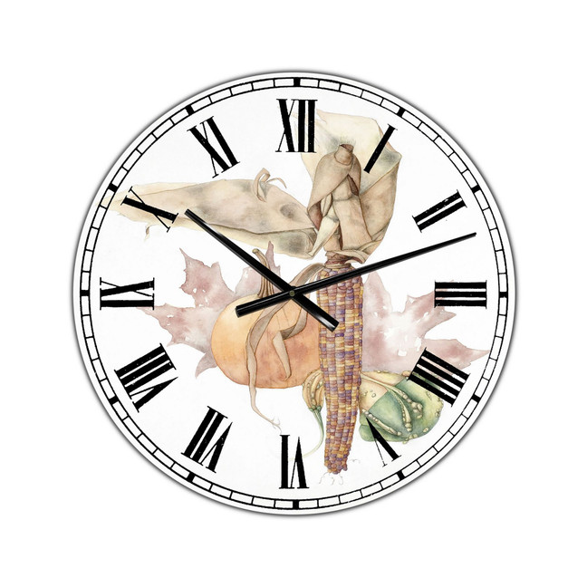 Autumn Medley Large Farmhouse Wall Clock - 36" x 28" x 1"