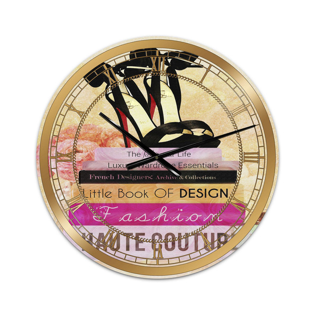 Fashionista Reads 2 Large Fashion Wall Clock - 36" x 28" x 1"