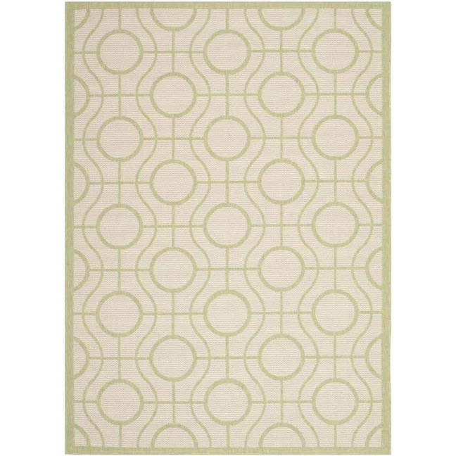 Courtyard Beige and Sweet Pea 4' x 5'7" Sisal Weave Outdoor Area Rug
