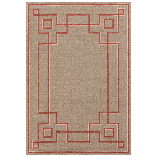 Alfresco ALF-9633 Rust 3' x 5'6" Area Rug, Indoor/Outdoor