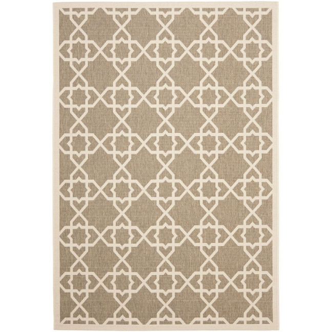Courtyard Brown and Beige 8' x 11' Outdoor Area Rug