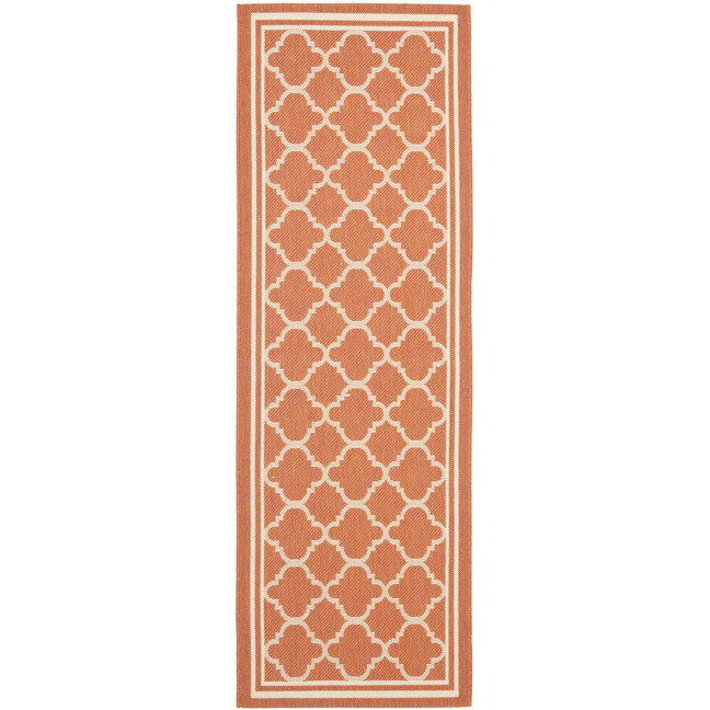 Courtyard Terracotta and Bone 2'3" x 8' Sisal Weave Runner Outdoor Area Rug