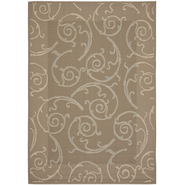 Courtyard Dark Beige and Beige 5'3" x 7'7" Sisal Weave Outdoor Area Rug