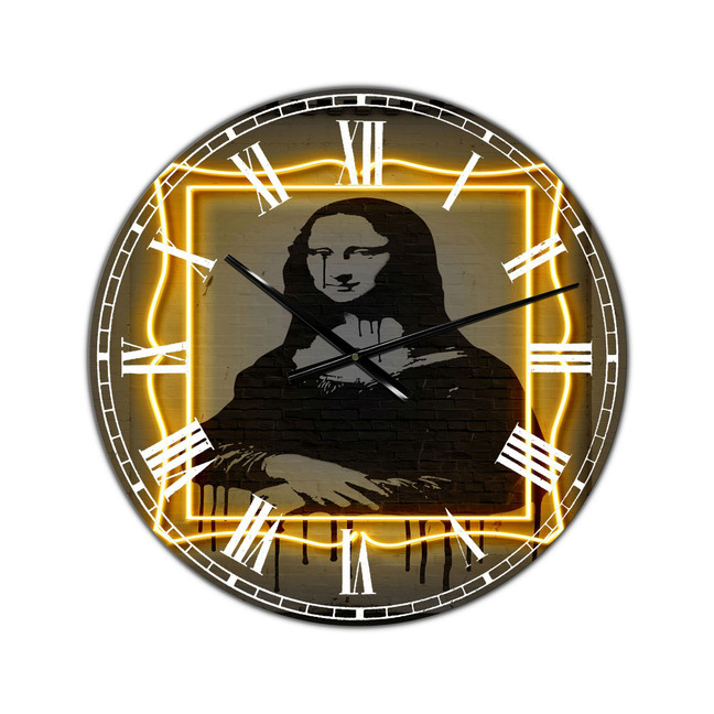 Mona Lisa Neon Large Modern Wall Clock - 38" x 38" x 1"