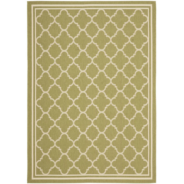 Courtyard Green and Beige 2'4" x 12' Runner Outdoor Area Rug