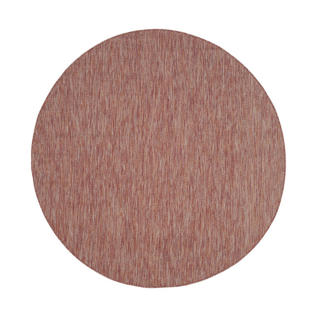 Courtyard Red 5'3" x 5'3" Sisal Weave Round Outdoor Area Rug