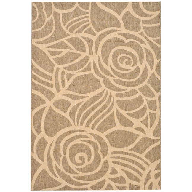 Courtyard Coffee and Sand 5'3" x 7'7" Outdoor Area Rug