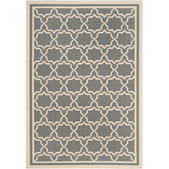 Courtyard Anthracite and Beige 5'3" x 7'7" Outdoor Area Rug