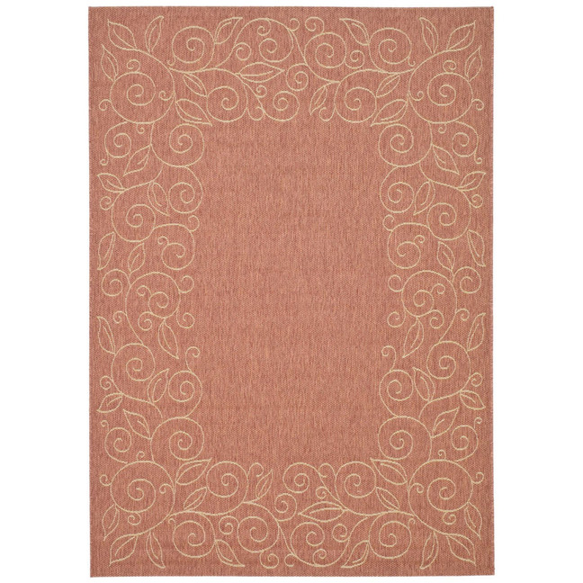 Courtyard Terracotta and Beige 4' x 5'7" Outdoor Area Rug