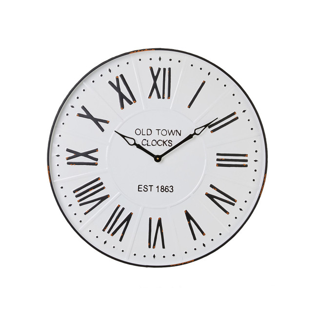 28" Farmhouse Metal Enamel Wall Clock