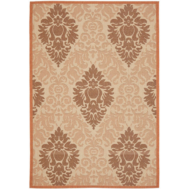 Courtyard Cream and Terracotta 5'3" x 7'7" Outdoor Area Rug