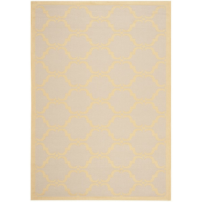 Courtyard Beige and Yellow 4' x 5'7" Sisal Weave Outdoor Area Rug